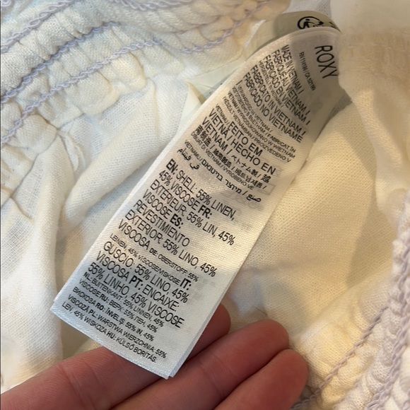 Roxy Women’s Medium Oceanside Linen Blend Pants Beach Holiday Vacation Warm Hot - Picture 5 of 15